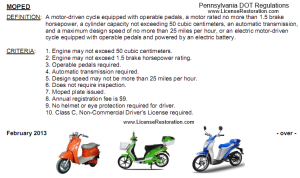 Can I Drive A Moped Or Electric Bike In Pennsylvania? • License